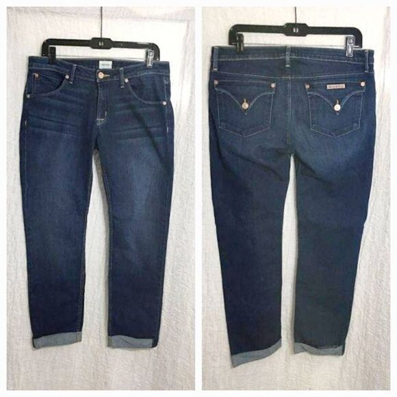 Hudson Cuffed Straight Jeans Size 31